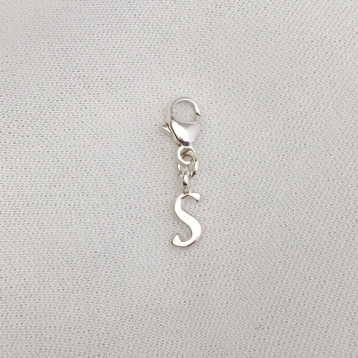 925 Silver Initial Charm Mini Script Alphabet Letters Etsy