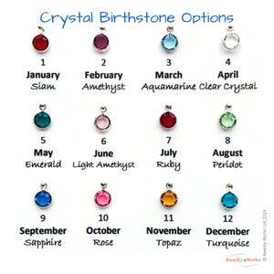 Personalise your birthstone knot bracelet by selecting one of the birthstone crystal charms. There are 12 colours of crystal to choose from, each corresponding to the month of birth.