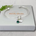 Personalised Silver Knot Bracelet with Initial and Birthstone Crystal: Meaningful Jewellery Gift for Women