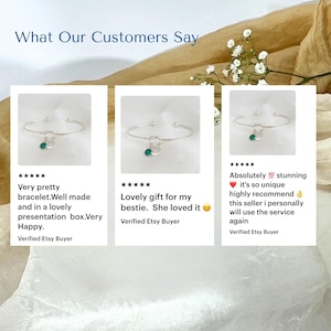 pictures of 3 reviews that previous customers have left on Etsy, to say how much they loved this bracelet