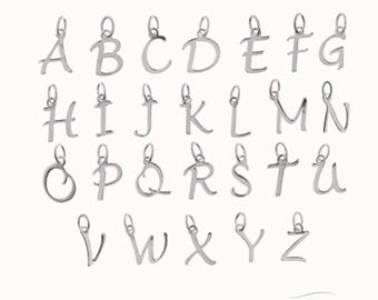 Sterling Silver Large Initial Charm for Personalised Pendants