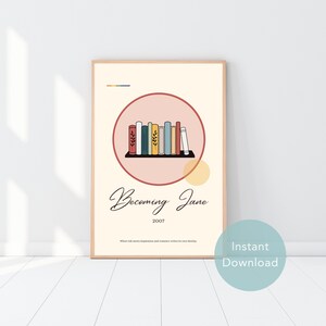 Becoming Jane, Wall Art, Jane Austen, Printable Wall Art, Fall Decor, Printable Poster, Digital Download, Digital Print, Wall Decor