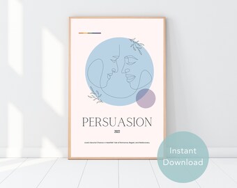 Persuasion, Wall Art, Jane Austen, Printable Wall Art, Fall Decor, Printable Poster, Digital Download, Digital Print, Wall Decor