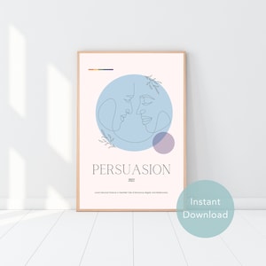 Persuasion, Wall Art, Jane Austen, Printable Wall Art, Fall Decor, Printable Poster, Digital Download, Digital Print, Wall Decor