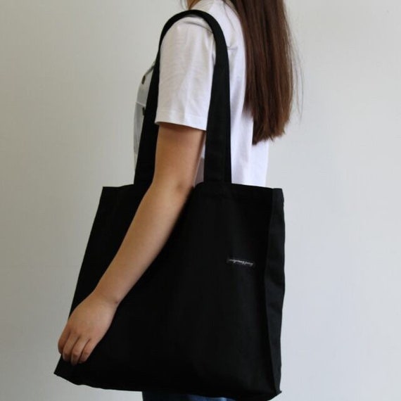 black cotton tote