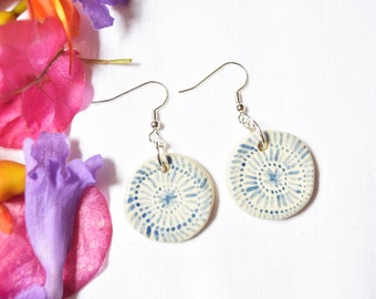 Blue Mandala Earrings // Sensory Pendant // Essential Oil Earrings // Vegan Diffuser // Aromatherapy Jewellery