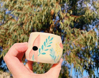 Mixed Wildflower Flowering Gum Australian Botanical Pinch Pots // Pastel Ceramic Succulent Pot // Corymbia Ficifolia