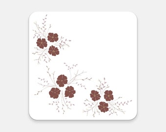 Floral Coaster - Cork backed beverage coaster