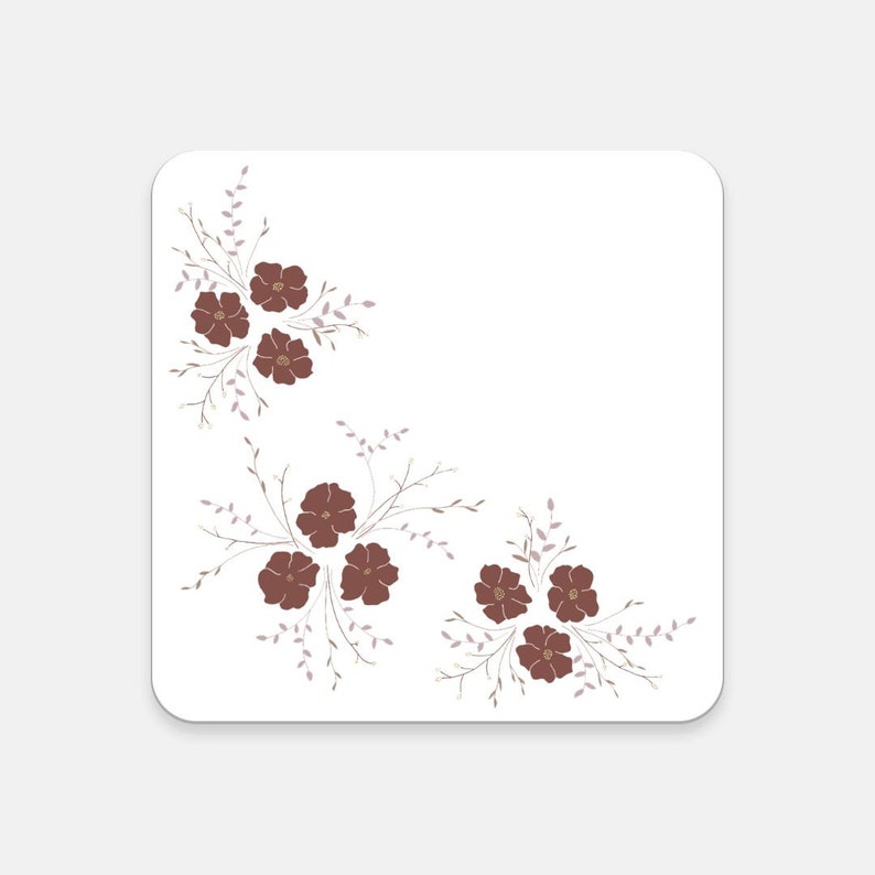 Floral Coaster Cork backed beverage coaster image 1