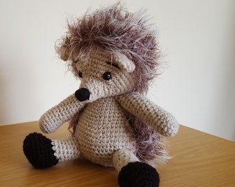 Henry the shy hedgehog. Handmade quality crochet soft toy.