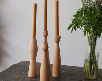 Rustic Maple Wood Candle Stick Holder