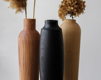 Natural Ash Wood Dried Flower Vase