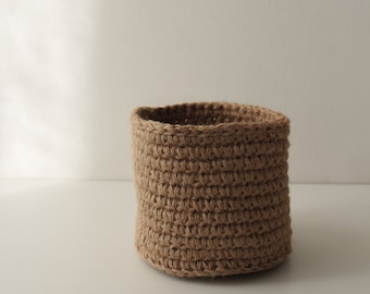 Jute Handmade Crochet Basket For Home Organization, Eco friendly Gift Home Storage Decor