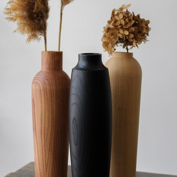 Natural Ash Wood Dried Flower Vase
