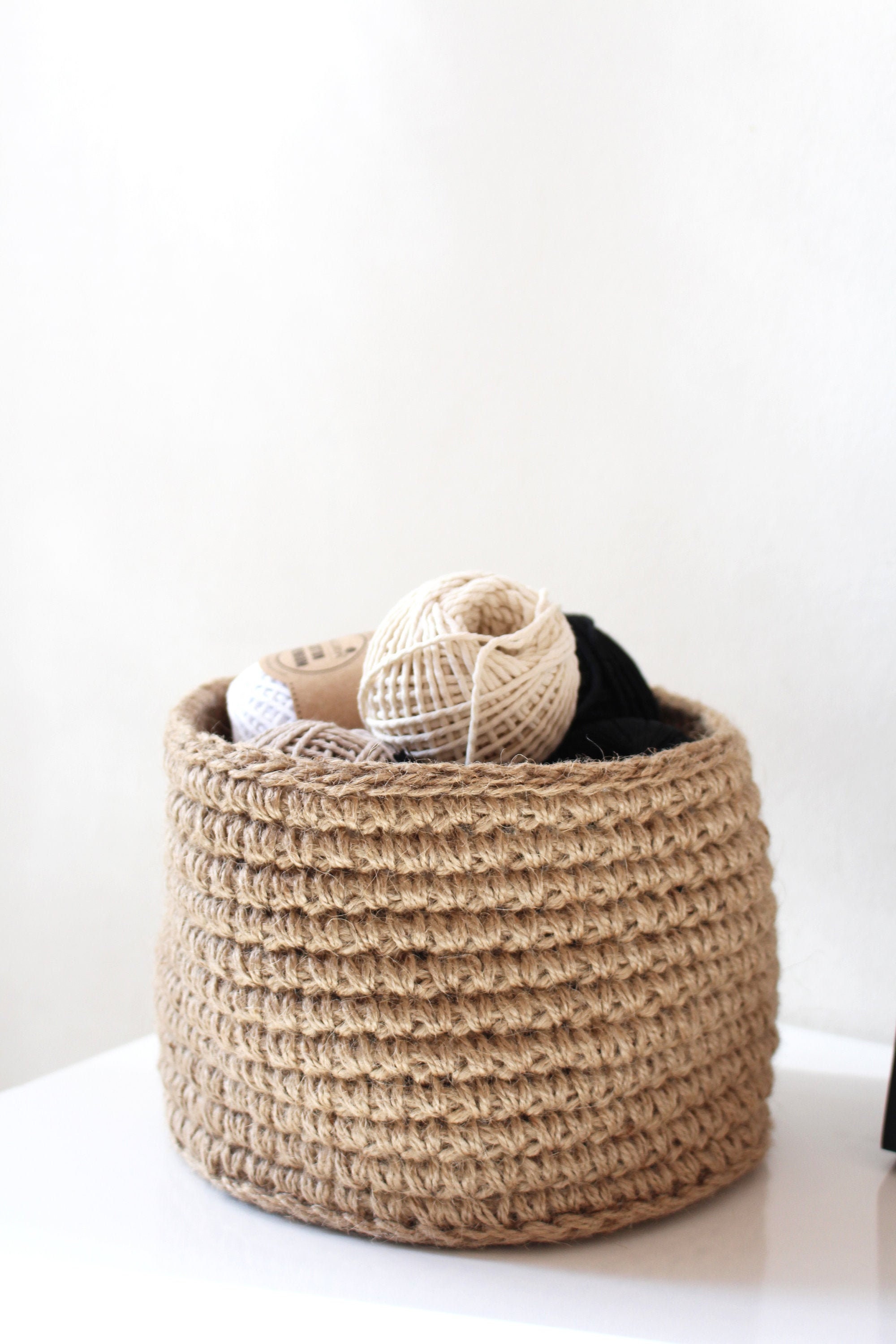 Eco Jute Basket / Bathroom Storage / Jute Crocheted Baskets / Plant ...
