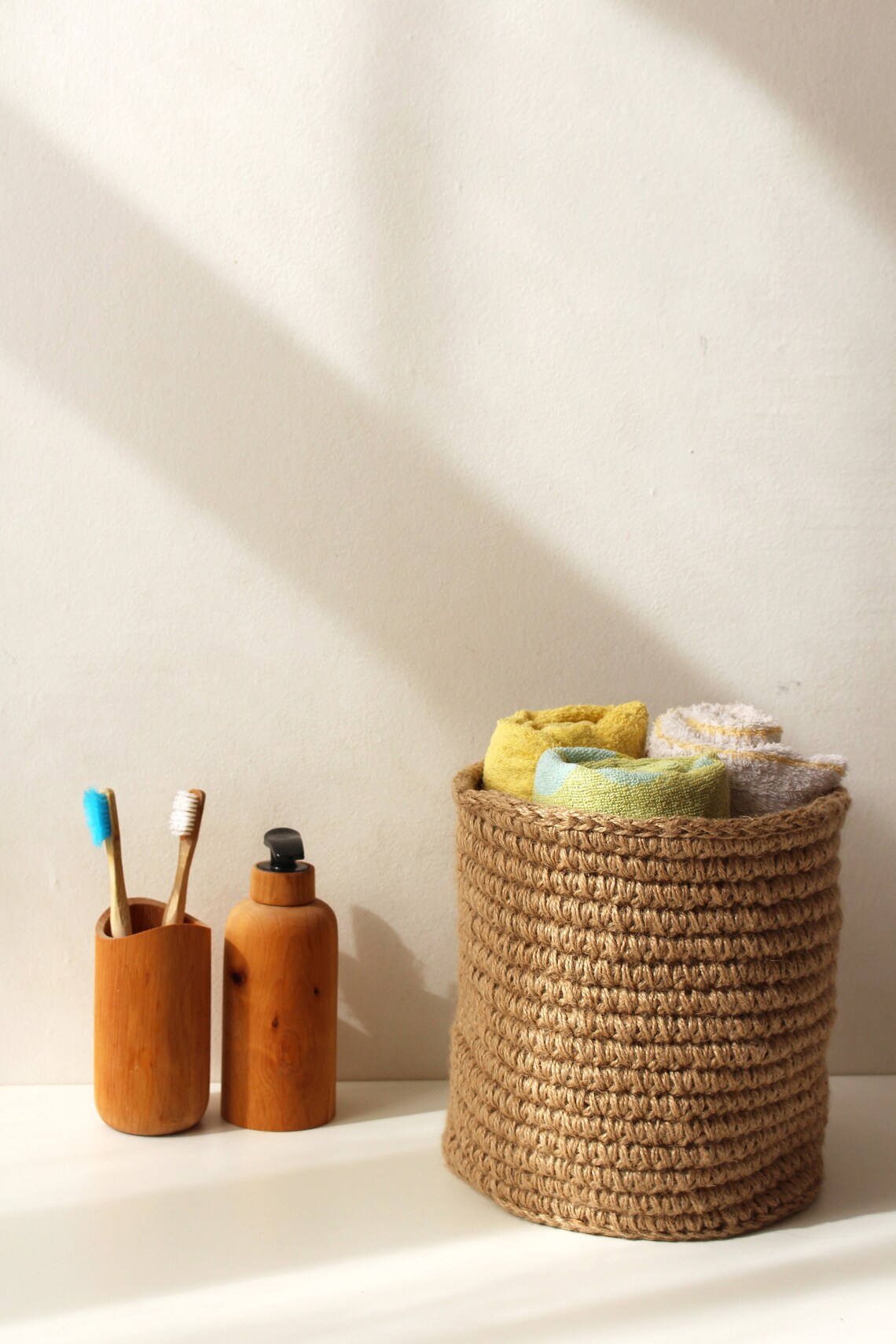 Jute Bathroom Storage / Eco Jute Basket / Home Storage / Jute Etsy