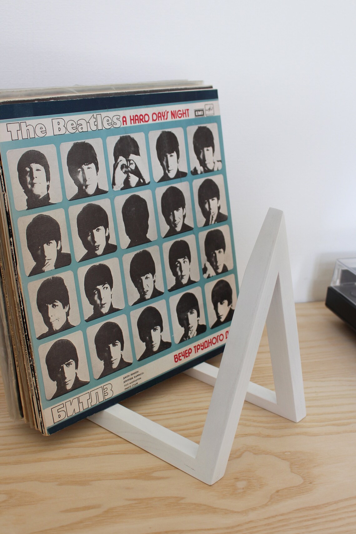 White Wood Vinyl Record Storage Stand - Etsy