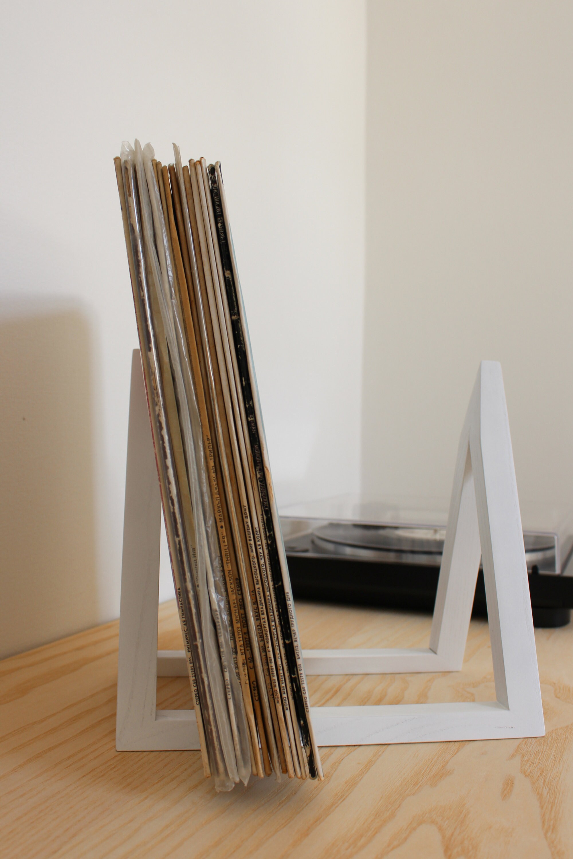 White Wood Vinyl Record Storage Stand - Etsy