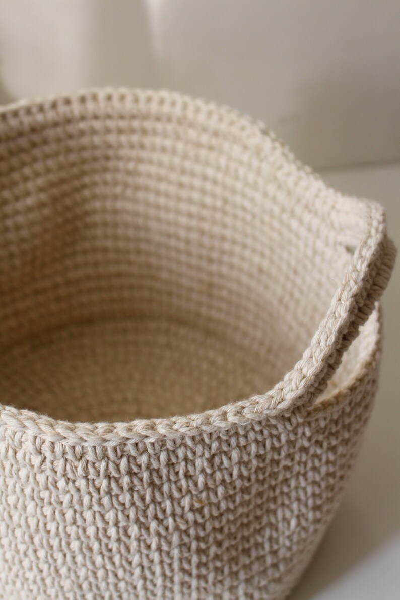 Fresh Look at Recycled Cotton Handmade Crochet Basket For Home Organization Eco