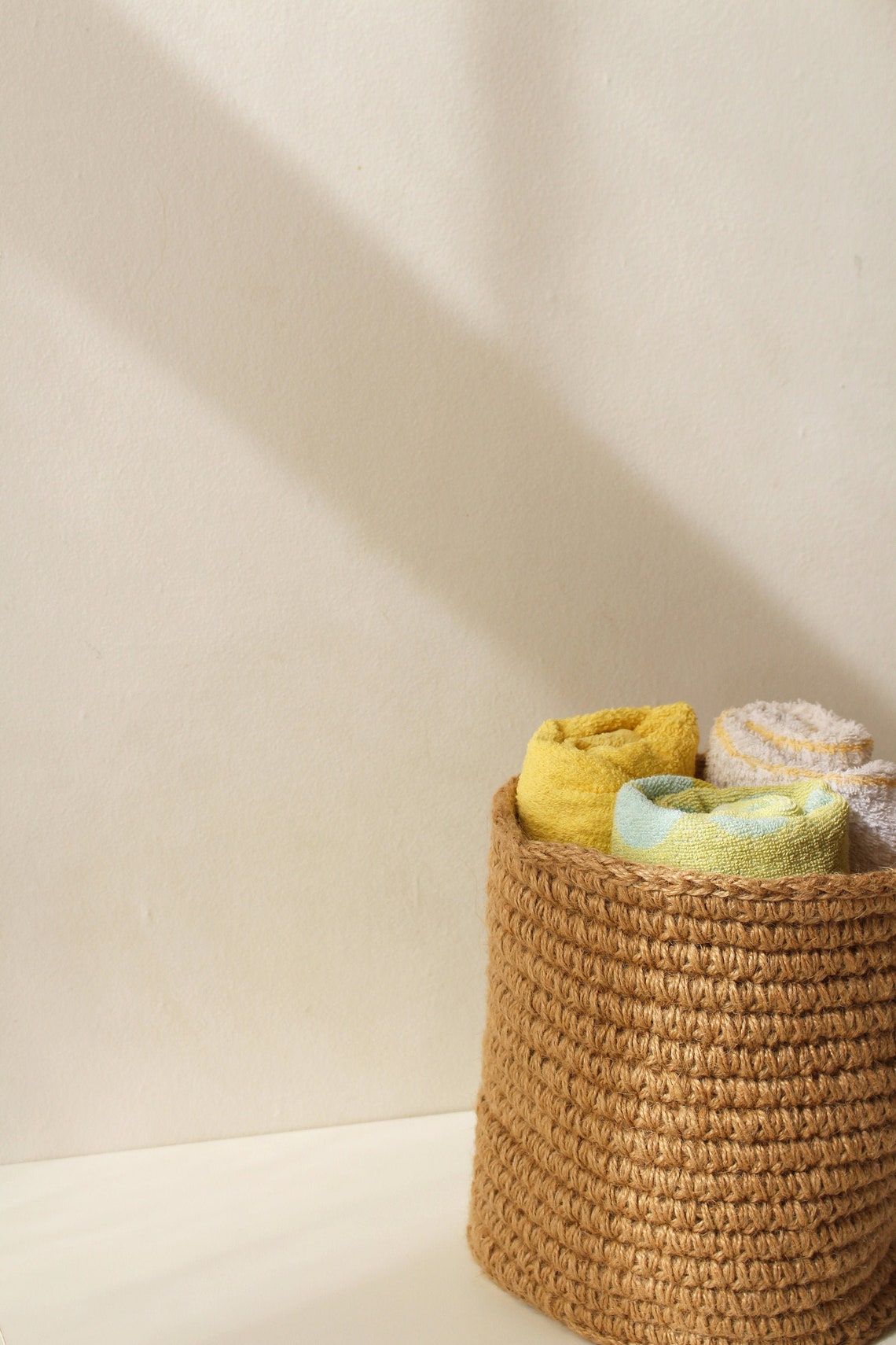 Jute Bathroom Storage / Eco Jute Basket / Home Storage / Jute Etsy