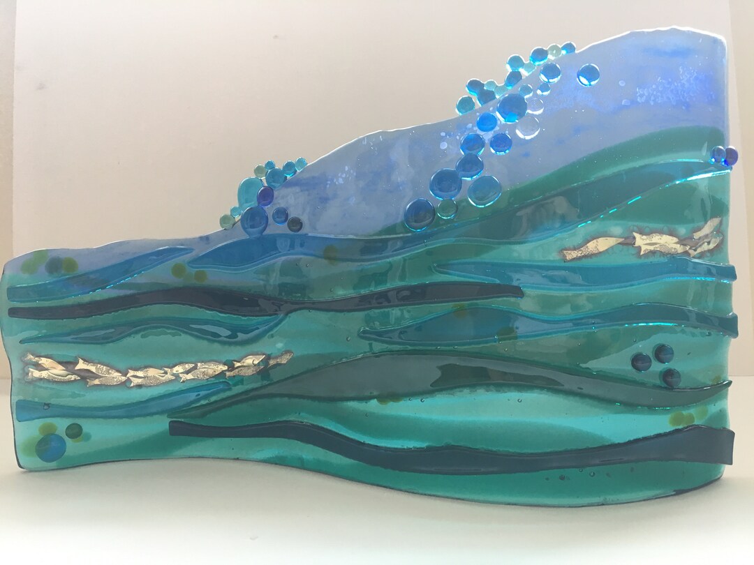 Fused Glass Bubble Wave Etsy UK