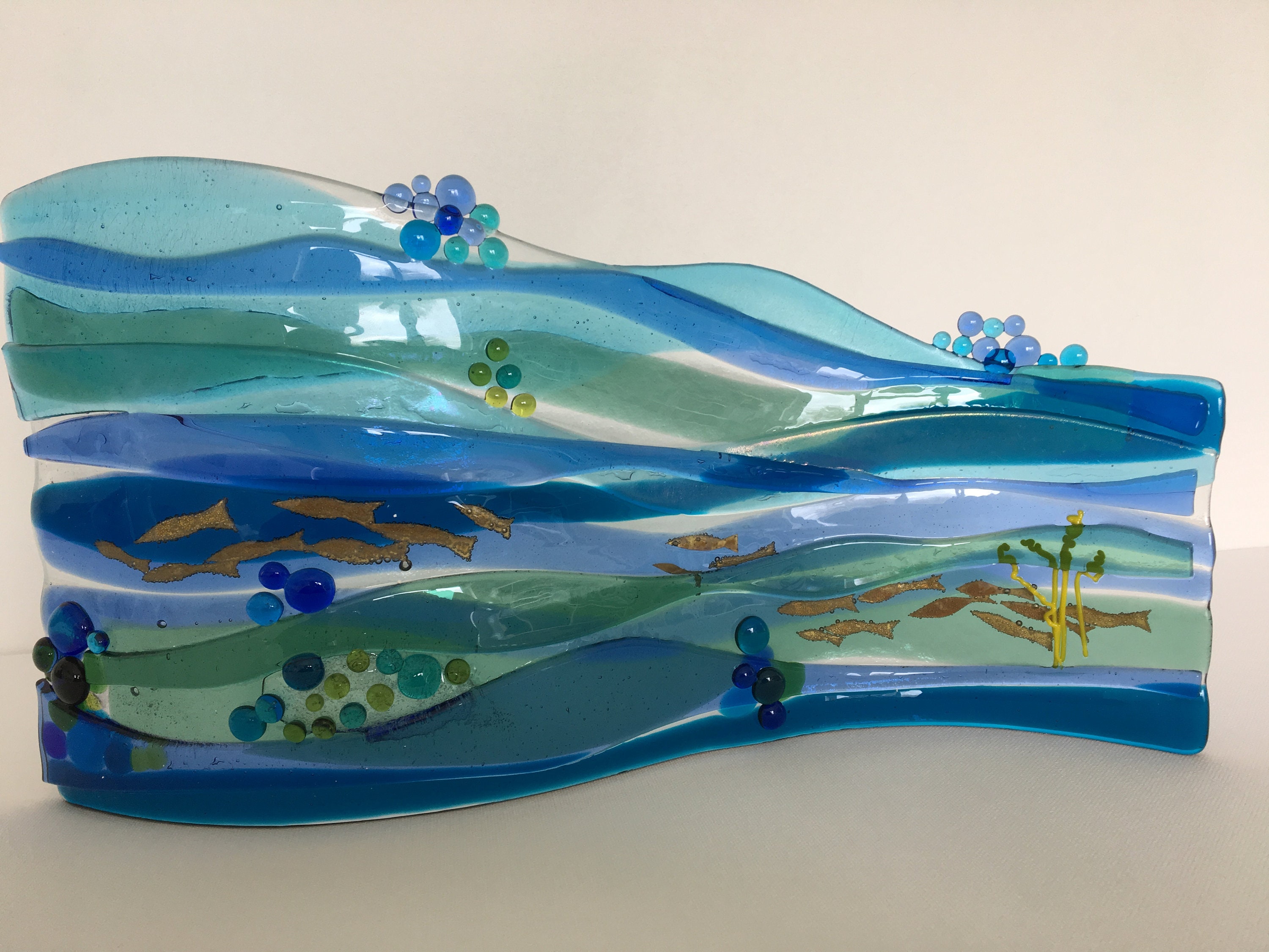 Fused Glass Bubble Wave Etsy UK