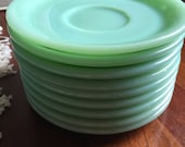 Vintage (5) available Jadeite Fire King 6 quot restaurant ware saucers Mint condition