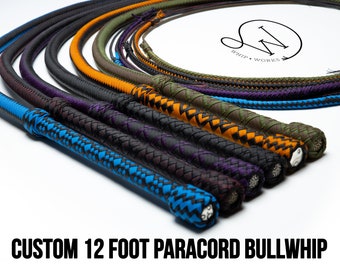 Custom 12 foot Paracord Bullwhip, 16 Plait