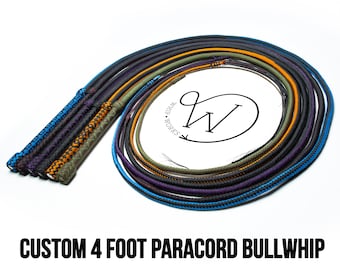 Custom 4 foot Paracord Bullwhip, 16 Plait