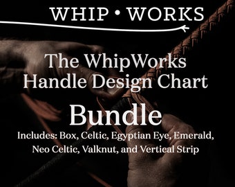 Pacchetto di modelli di maniglie WhipWorks per una frusta da bullwhip in paracord a 16 trecce