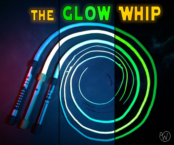 The Glow Whip, a Glow in the Dark Paracord Bullwhip 