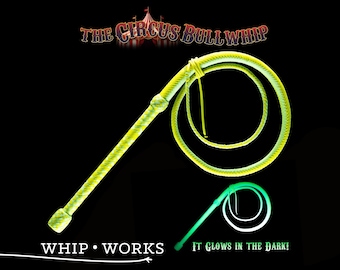 The Circus Whip, a Glow in the Dark Paracord Bullwhip