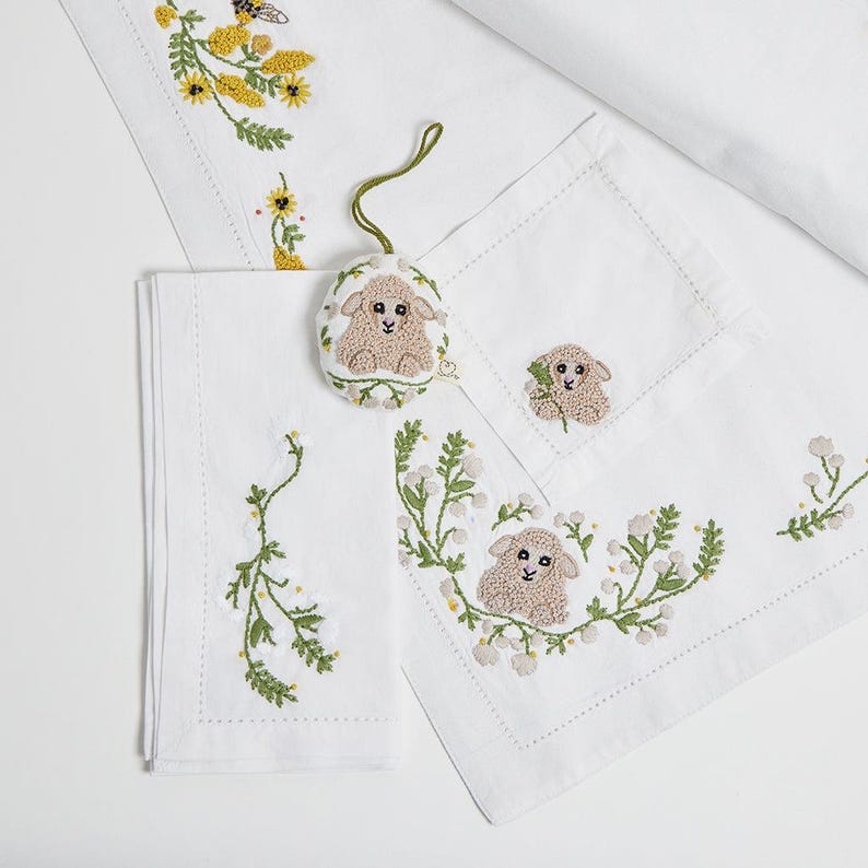 Craftspring Embroidery Cocktail Napkins - Thumbnail 3