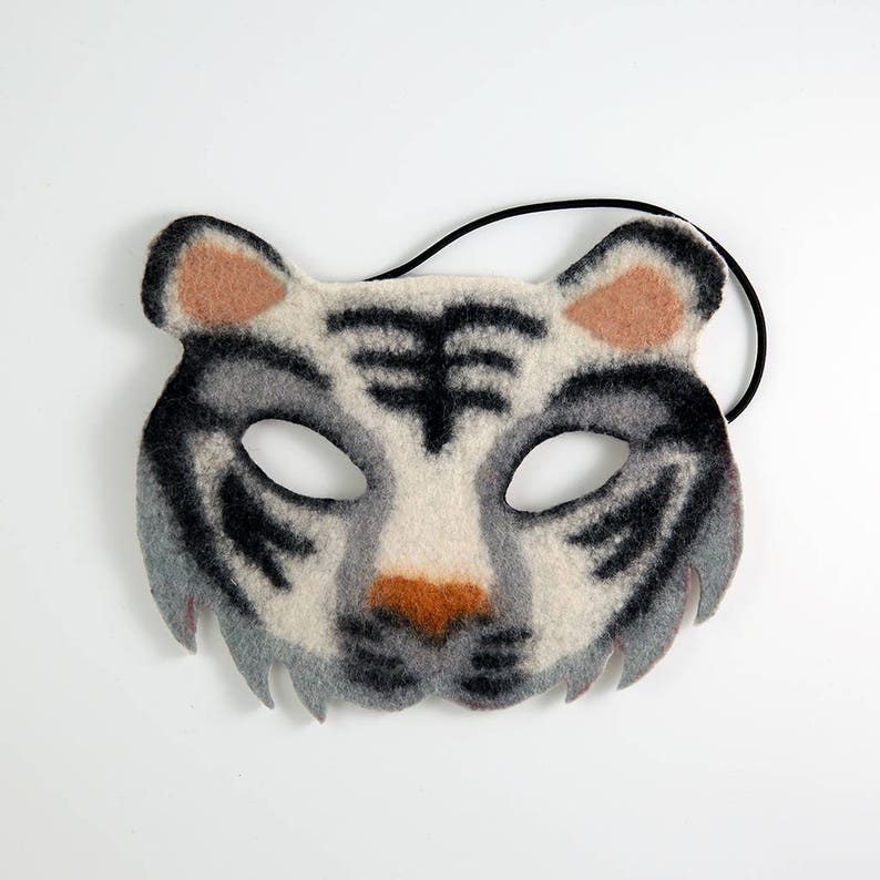 Lao hu tiger mask Felt Tiger Mask Lao Hu Tiger Mask White Felt Children's | Etsy