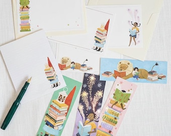 Reading Stationery Bundle, Book Lover Gift, Literary Writing Set, Cute Library-Inspired Notes, Cozy Paper Goods for Readers