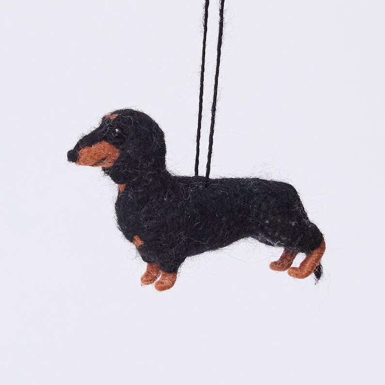 Dachshund Ornament, Handmade Felt Dog Keepsake, Cute Wiener Dog Gift For Pet Lovers image 4