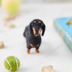 Dachshund Ornament, Handmade Felt Dog Keepsake, Cute Wiener Dog Gift For Pet Lovers image 2