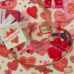 Red Heart Lingerie Set Ornament, Hand Felted Underwear Set, Handmade Valentine's Day Charm image 5