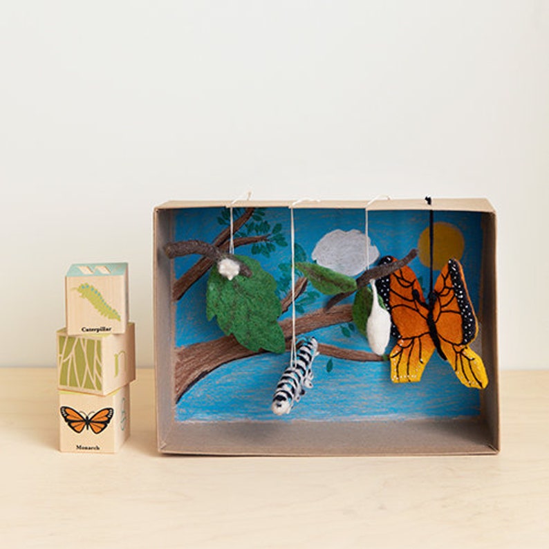 Life Cycle of a Monarch Butterfly Learning Kit, Hand Felted Insect ...