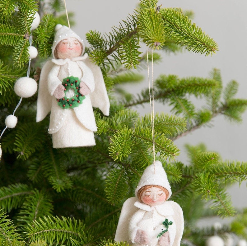 Small Felt Angel Tree Topper Small Holiday Tidings Angel Etsy