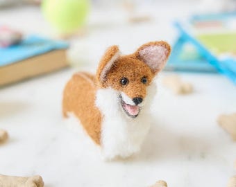 Corgi Ornament, Handmade Felt Dog Decor, Cute Puppy Keepsake, Pet Lover Gift, Whimsical Canine Collectible
