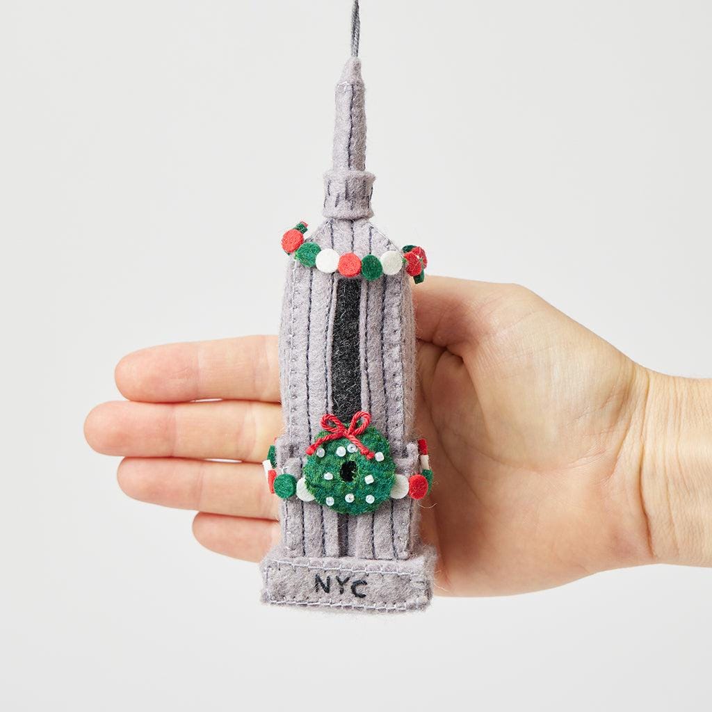 クリスマス エンパイアステートビル オーナメント、手作りのフェルト製