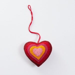 Expanding Love Dark Red Heart, Hand Felted Valentine's Day Ornament, Handmade Mother's Day Gift image 4