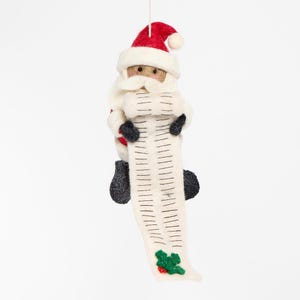 Santa's List Ornament, handgefilzte Weihnachtsmann Wunschliste Charm, handgemachte Weihnachtsdeko