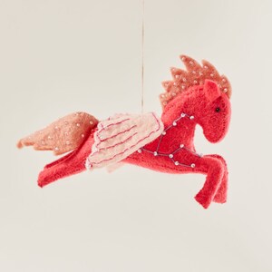 Pegasus Zodiac Constellation, Hand Felted Greek Mythology Ornament, Handmade Northern Sky Charm