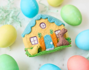 Ostern Candy Cottage Ornament, handgemachte Ostern Andenken, Frühling Hase Haus Charme, Pastell Urlaub Baum Dekor
