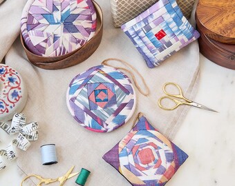 Ikat Quilted Ornaments - Set of 4, Handmade Afghan Textile Decor, Handwoven Heritage Keepsakes With Global Artisan Detail
