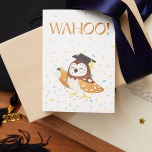 Wahoo! Cartão de formatura, papelaria de congratulações, cartão de felicitações de formatura