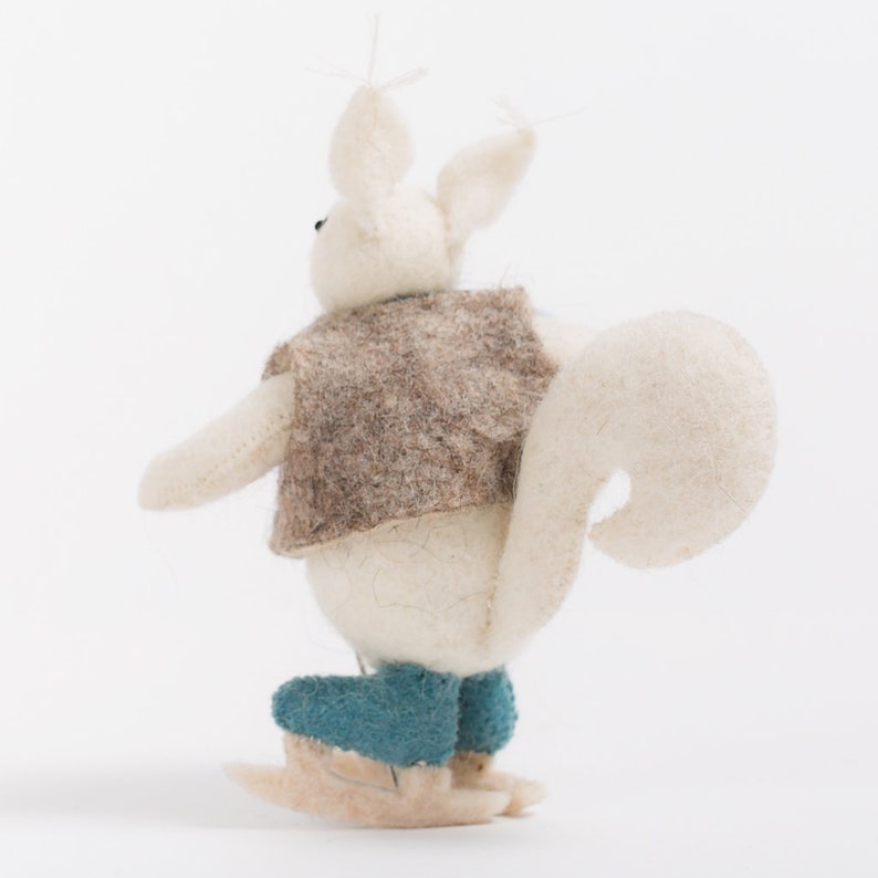 Felt Christmas Ornament Round the Rink Squirrel Felt Squirrel Ornament