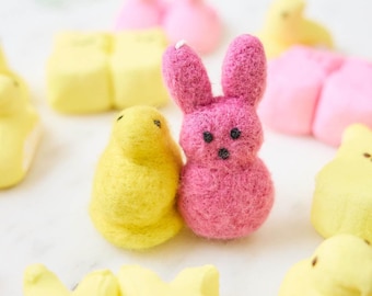 Handgemachte Marshmallow Pals Andenken, Ostern Andenken, Hase und Küken Frühling Candy Charm, Nostalgischer Feiertags Baum Dekor